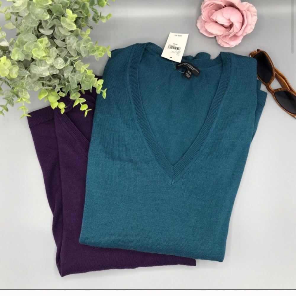 Marino Wool V Neck  Lane Bryant Teal